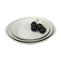 Assiettes à pâtes en céramique blanche en mélamine cassable ronde créative en gros