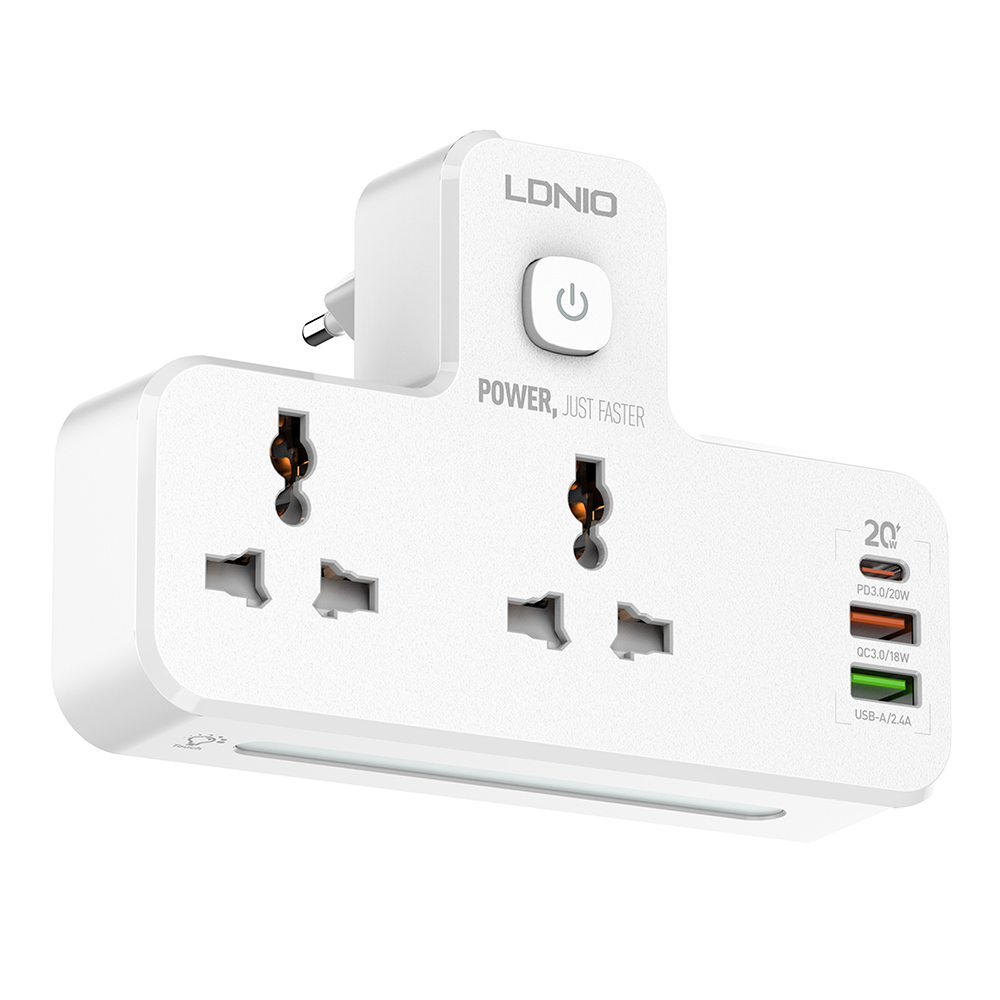 LDNIO SC2311 Cắm Mở Rộng Đa Cắm Ổ Cắm Mở Rộng Với USB Tường Cắm Adapter 3 Way 1 Vào 3 Power Extension Adapter