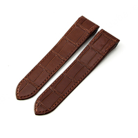 Bracelet de montre HUANLONG en cuir véritable grain crocodile, souple, respirant, réglable, étanche, avec boucle papillon en acier inoxydable, 20 mm