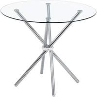 Meubles de salle à manger Table à manger en verre transparent Table d'hôtes 80 90 100 cm Table basse ronde en verre trempé moderne bon marché