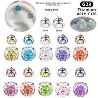 Anting Titanium Zirkon Murni Advanced Sense G23 Titanium Alloy Millennium Rose Ear Bone Flower Nail DIY Unisex untuk Tindik Telinga