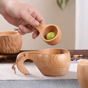 ถ้วยเครื่องดื่มทำจากไม้ยางพาราแข็งแรงเป็นมิตรกับสิ่งแวดล้อมเป็นมิตรต่อสิ่งแวดล้อมใช้งานสะดวก - Product Image 2