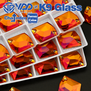 VDD 최고 품질 일몰 프리즘 판타지 컬러 K9 유리 바느질 모조 다이아몬드에 바느질 크리스탈 의류 액세서리 플랫 백 스톤 - Product Image 3
