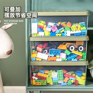 Caja de Almacenamiento de Juguetes con Tapa 5L-10L para Bloques de Lego, Organizador de Habitación Infantil, Contenedor Transparente Apilable - Product Image 1