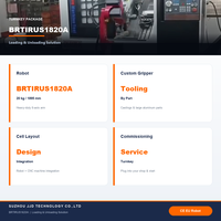 BORUNTE BRTIRUS1820A Robot industriel à 6 axes, bras robotisé 20 kg 1800 mm, robot d'asservissement CNC, pince personnalisée, chargement de pièces métalliques, précision 0,05 mm