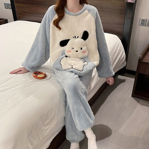 <span class=keywords><strong>Pigiama</strong></span> Invernale Termico <span class=keywords><strong>in</strong></span> <span class=keywords><strong>Pile</strong></span> di Poliestere da <span class=keywords><strong>Donna</strong></span> Taglie Forti con Stampa Cartoon Carina a Girocollo e Maniche Lunghe - Product Image 4