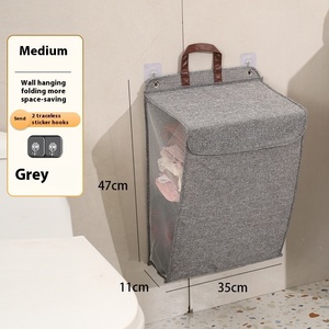 WeaveWin Wall-Mounted Foldable Fabric Laundry Basket <strong>Collapsible</strong> <strong>Storage</strong> for Dirty Clothes for Bathroom Toilet Bathing Household - Product Image 6