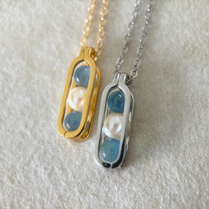 Collar Minimalista de Acero Inoxidable 316, Impermeable, con Colgante de Cuarzo Natural para Protección y Sanación, Regalo de Meditación para Ella - Product Image 2