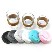 Bouteille à café personnalisée avec manchons en liège, manchon en silicone pour couvercle, tasse portable en verre borosilicate de haute qualité 12 oz