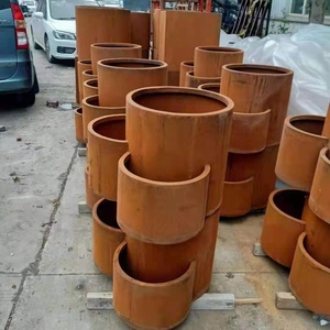 <span class=keywords><strong>Jardinière</strong></span> en métal <span class=keywords><strong>100</strong></span> <span class=keywords><strong>cm</strong></span> Pot à fleurs rond en acier corten Pots à fleurs en métal - Product Image 5
