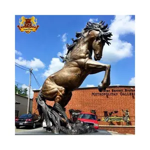屋外アーバンスクエアデコレーション等身大アンティークキャストブロンズ馬像金属動物彫刻
