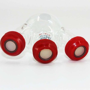 Frasco de laboratorio de vidrio de borosilicato alto de 50 ml con fondo redondo y triple cuello de rosca, tipo Silicon Valley Micro Volume - Product Image 2