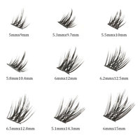 Lot de 120 faux cils en grappe de tournesol, kit DIY pour cils en grappe, cils naturels effilés à bande fine