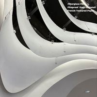Papier texturé français moderne en fibre de verre pour faux-plafond, personnalisable en taille, pour installation décorative et équipement d'exposition