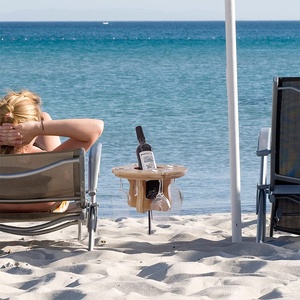 Tavolo <span class=keywords><strong>da</strong></span> vino per giardino all'aperto <span class=keywords><strong>da</strong></span> spiaggia tavolino <span class=keywords><strong>da</strong></span> vino portatile <span class=keywords><strong>con</strong></span> portabottiglie in <span class=keywords><strong>vetro</strong></span> per il campeggio - Product Image 5