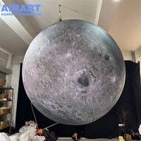 Décoration de fête de club, modèle de lune et de planète gonflables, ballon gonflable lune et étoile avec lumières LED à vendre
