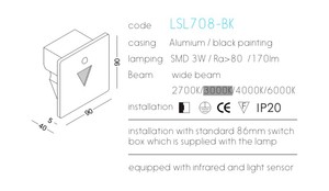<span class=keywords><strong>Luz</strong></span> LED Moderna Decorativa para Escaleras <span class=keywords><strong>con</strong></span> <span class=keywords><strong>Sensor</strong></span> Infrarrojo, <span class=keywords><strong>Luz</strong></span> Empotrada en Pared para Interiores, Hogar y Hotel - Product Image 3