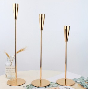 Simple Style Gold Metal Wedding Candle Holder with <strong>Brass</strong> Stick Elegant Home Decor Metal <strong>Lantern</strong> &amp; Candle Jar - Product Image 6