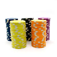Jeu de jetons de poker en stock, étui à jetons en argile ABS de 11.5g, jeu de hasard en plastique, jeu de casino avec impression personnalisée, jetons de poker vierges
