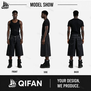 Fabricante personalizado Baggy Jorts Summer Streetwear Vintage <span class=keywords><strong>Pantalones</strong></span> <span class=keywords><strong>cortos</strong></span> Causal Denim Jeans Shorts Hombres - Product Image 3