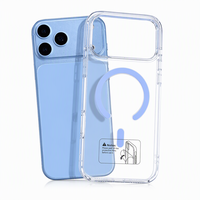 Étui de téléphone magnétique haute transparence pour iPhone, coque antichoc, coque arrière en PC avec anneau magnétique