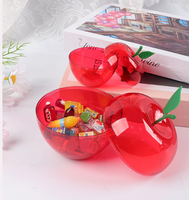 Boîte de rangement créative en plastique PS en forme de pomme simulée pour fruits secs, boîte d'emballage de luxe pour friandises de mariage, vente en gros d'usine