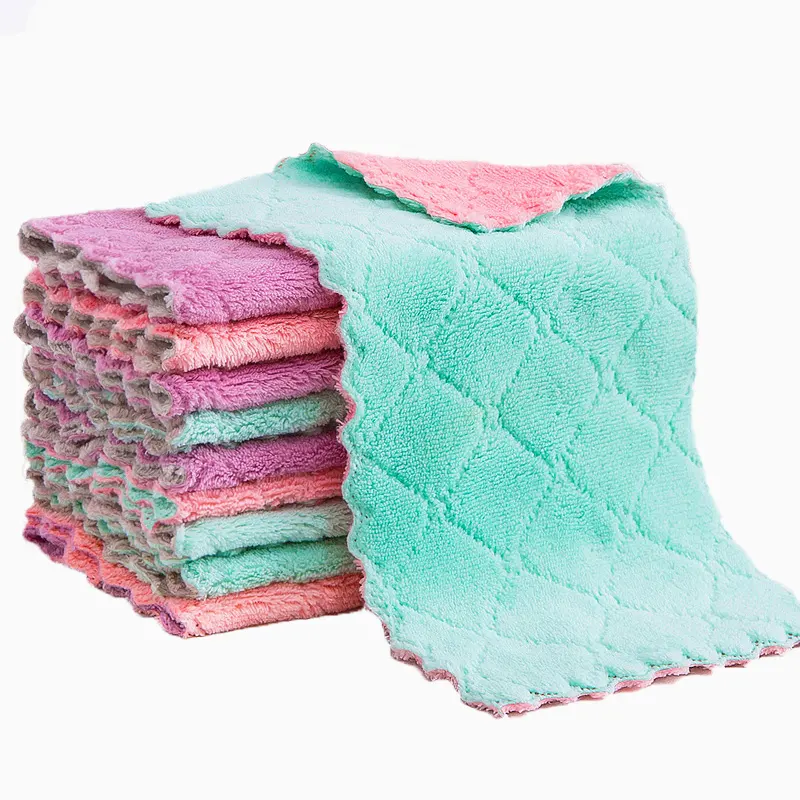 Reusable Household Cleaning Cloths for House Furniture Table Kitchen Towels Microfibre Cleaning Towel Printing Kitchen Towel