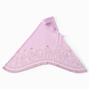 Foulard à imprimé floral pour <span class=keywords><strong>femme</strong></span> - Grand hijab à enfiler, nouveau bonnet doux avec visière - Product Image 3