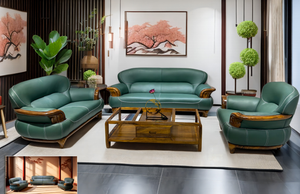 Juego de Sofás Reclinables Seccionales de Lujo Moderno, Muebles para el Hogar de Cuero Genuino Personalizados, Diseño Europeo Modular para Sala de Estar y Apartamento - Product Image 2