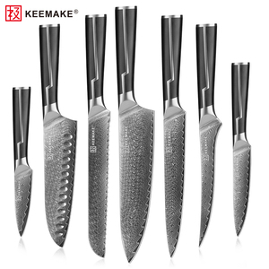 Ensemble <span class=keywords><strong>de</strong></span> 7 couteaux <span class=keywords><strong>de</strong></span> cuisine en acier Damas, couteaux <span class=keywords><strong>de</strong></span> cuisine <span class=keywords><strong>japonais</strong></span> avec manches en ABS, boîte cadeau incluse, personnalisation OEM/ODM - Product Image 1
