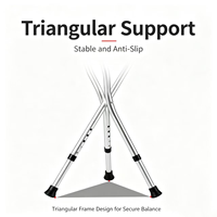 Canne-tabouret pliable légère, hauteur réglable, siège antidérapant, tige en alliage d'aluminium, fournitures de rééducation, charge maximale 250 lb