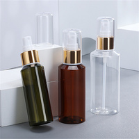 Penjualan terlaris 100ml 4oz 120 150ml 5oz 200ml botol pompa Lotion semprot plastik Pet hijau Amber bening dengan pompa hitam emas