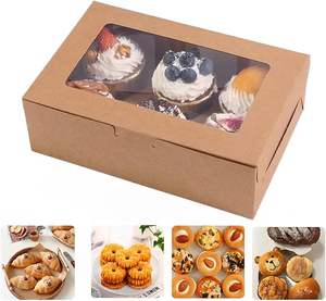 Cajas de Papel Kraft para Panadería con Ventana - Cajas Ecológicas para Galletas y Cupcakes con Relieve para Regalos Navideños - Product Image 2