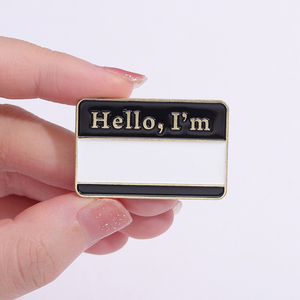 สวัสดี ฉันคือเข็มกลัดแนะนำตัวส่วนตัว ออกแบบเองได้ ป้ายชื่อโลหะเคลือบอ่อน - Product Image 2