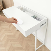 Table console de villa de luxe moderne avec tiroir sécurisé à serrure RFID, table de couloir minimaliste, compartiment caché, design écologique