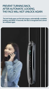 2025 Reconnaissance faciale abordable 6068 mortaise Tuya APP <span class=keywords><strong>WIFI</strong></span> déverrouillage à distance serrure de porte intelligente avec caméra - Product Image 6