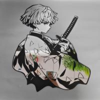 Miroir décoratif en acrylique argenté personnalisé en forme de personnage d'anime, noir et blanc, pour la décoration murale, de table ou de la maison
