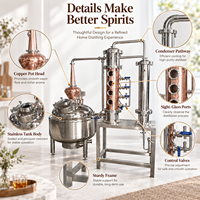 Alambic de distillation domestique 200L en acier inoxydable et cuivre rouge, colonne de distillation de whisky, chaudière, équipement de distillation d'alcool