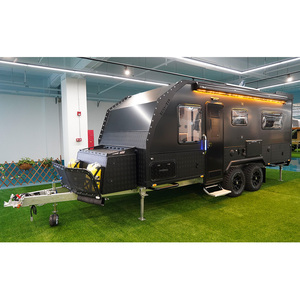 Remorque de voyage tout-terrain, remorque utilitaire, remorque de camping, remorque à lit superposé, remorque à attelage avec balcon, espace garage spacieux à l'arrière - Product Image 6