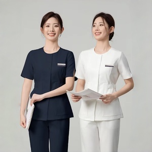 Conjunto de Uniforme de Enfermera con Cuello Redondo y Manga 3/4 para Mujer, Trajes Médicos, Ropa de Trabajo para Spa y Belleza, Multicolor, Logotipo Personalizado - Product Image 3