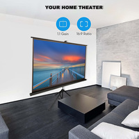 Écran de projection portable électrique VIY 60 72 84 100 120 pouces 16:9 sur trépied, blanc mat, 4K 3D, pour la maison, le bureau, l'intérieur et l'extérieur