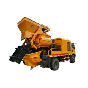 30kW Diesel HBT pompa beton truk <span class=keywords><strong>Mixer</strong></span> poros ganda menghasilkan beton komersial kaki hidrolik pintar untuk situs konstruksi - Product Image 6