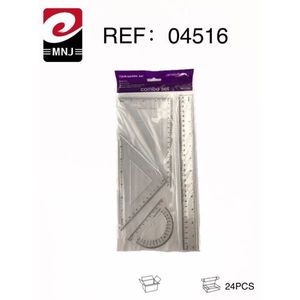 Set di righelli MNJ da 15 cm, strumenti geometrici trasparenti per uso scolastico e in ufficio - Product Image 1