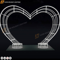 Éclairage de vacances extérieur Affichage de Noël commercial 3D Led Heart Arch Motif Light