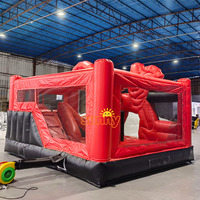 Castillo Inflable Personalizado con Temática de Superhéroes de PVC, Obstáculo Inflable para Fiestas en el Patio Trasero