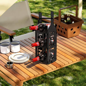 Estante de exhibición de metal moderno negro inclinado para botellas, mueble de suelo para garrafeira, cantineta de vino, estantería para vinos hasta el techo - Product Image 1