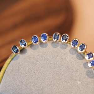 Pendientes de Oro Sólido de 18K Xinfly con Zafiro Natural de 0.5CT, Engaste Clásico para Mujer, Joyería Fina para Uso Diario, Regalo Personalizado - Product Image 3