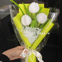 YOPIN-7713 Bouquet de fleurs en cure-dents, tulipes, tournesols, lotus finis, fleurs en tiges torsadées faites à la main, cadeaux de fête pour la Journée des enseignants