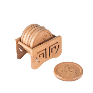 Juego de Posavasos de Bambú Heng Hua, Redondos y Cuadrados, Aislantes del Calor, Regalo Personalizado para la Ceremonia del Té - Product Image 5