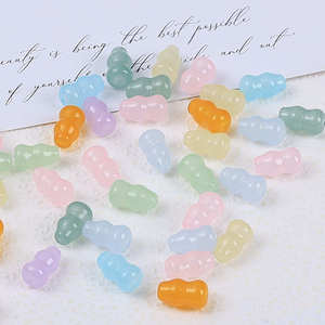 Cuentas sueltas de vidrio en forma de calabaza, tono jade liso, 8x14mm, con orificio recto, tipo separador <span class=keywords><strong>Hulu</strong></span>, en colores pastel, macaron y caramelo, para pulseras DIY - Product Image 1